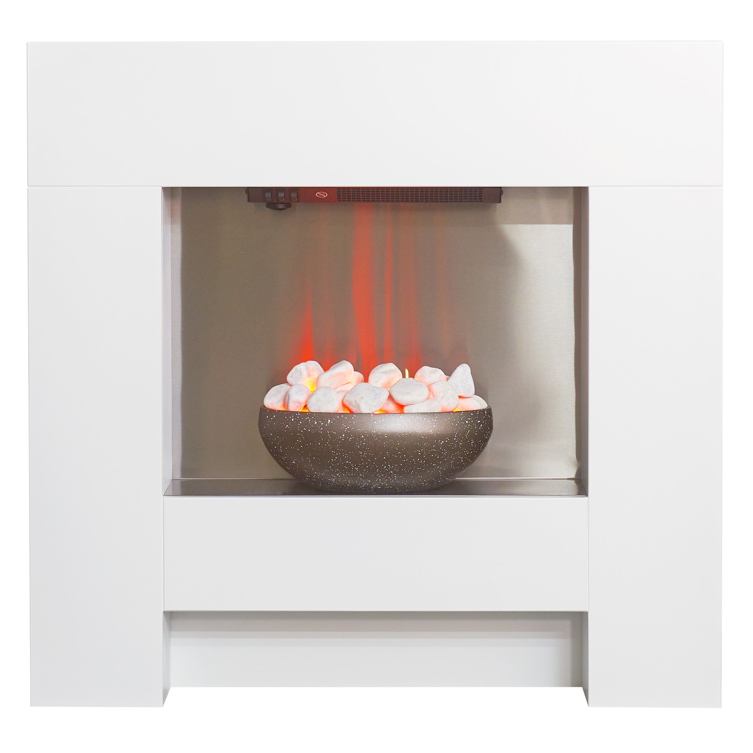 Cubist Electric Fireplace Suite Pebble Bowl