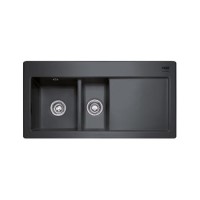 Franke MTK651RBK Mythos 1.5 Bowl Ceramic Sink in Black with Right Hand Drainer