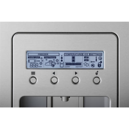 GRADE A2 - Minor Cosmetic Damage - Fisher & Paykel E522BRXFDU2 23469 79cm Wide Flat Door Right Hand Hinge Freestanding Fridge Freezer With Slim-depth Water Dispenser In EZKleen Stainless Steel