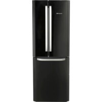 GRADE A2 - Light cosmetic damage - Hotpoint FFU3DK Quadrio 3-door Freestanding Fridge Freezer With French-style Fridge Doors - Black
