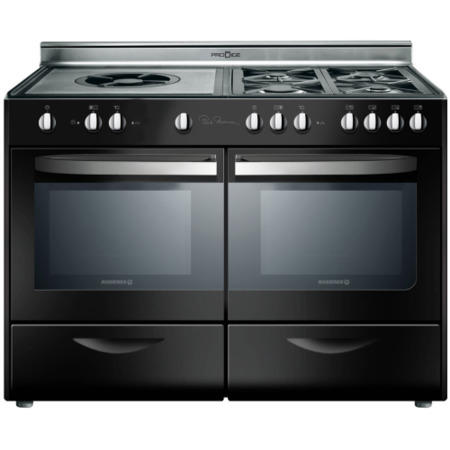 GRADE A2 - Light cosmetic damage - Rosieres RCP12PN RCP12IN Bocuse 120cm Dual Fuel Range Cooker - Rustique Black