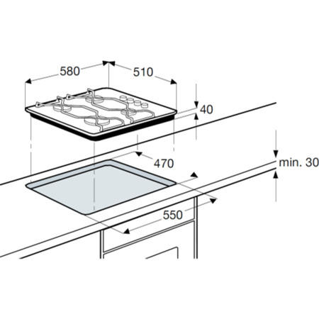 GRADE A3 - Moderate Cosmetic Damage - Ex-display AEG 60cm wide 4 Burner Gas-on-glass Hob