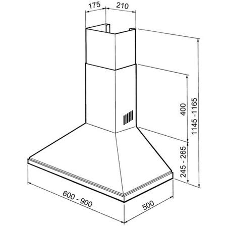 Smeg KSED62X 60cm Chimney Cooker Hood Stainless Steel
