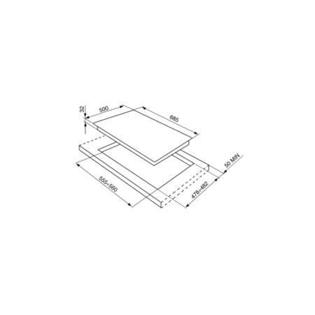 GRADE A2 - Smeg 70cm Gas Hob