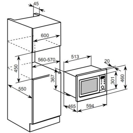 baumatic bmc253ss built in combination microwave