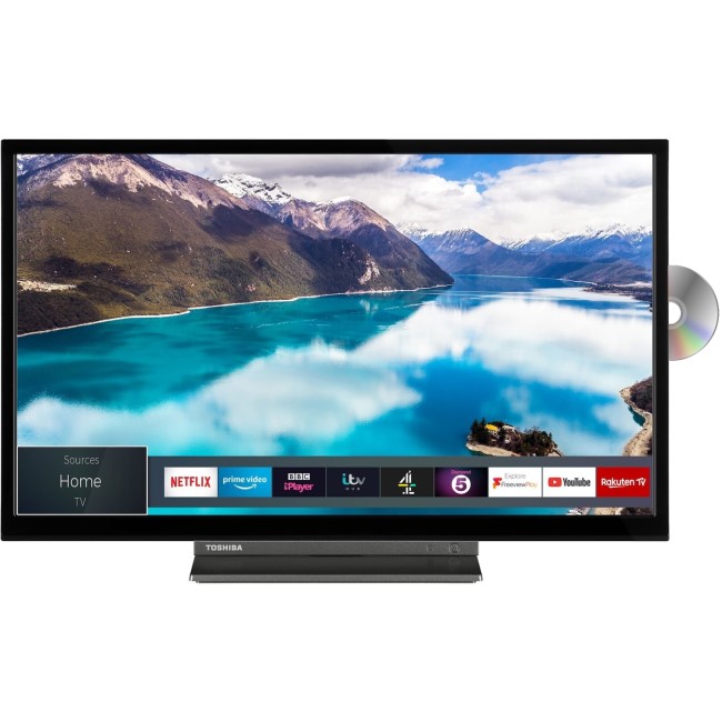 Refurbished Toshiba 24" 720p HD Ready LED Freeview Play Smart TV without Stand