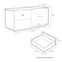 Paris Gloss Black TV Cabinet 110x50x45mm 2 drawers Side Cupboards with hidden Shelves Up to 42 Inch 