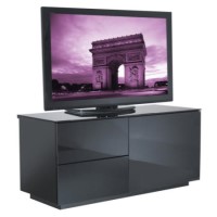Paris Gloss Black TV Cabinet 110x50x45mm 2 drawers Side Cupboards with hidden Shelves Up to 42 Inch 