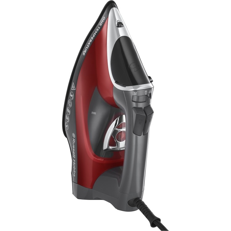 Russell Hobbs 25090 2600W One Temperature Steam Iron - Red & Black