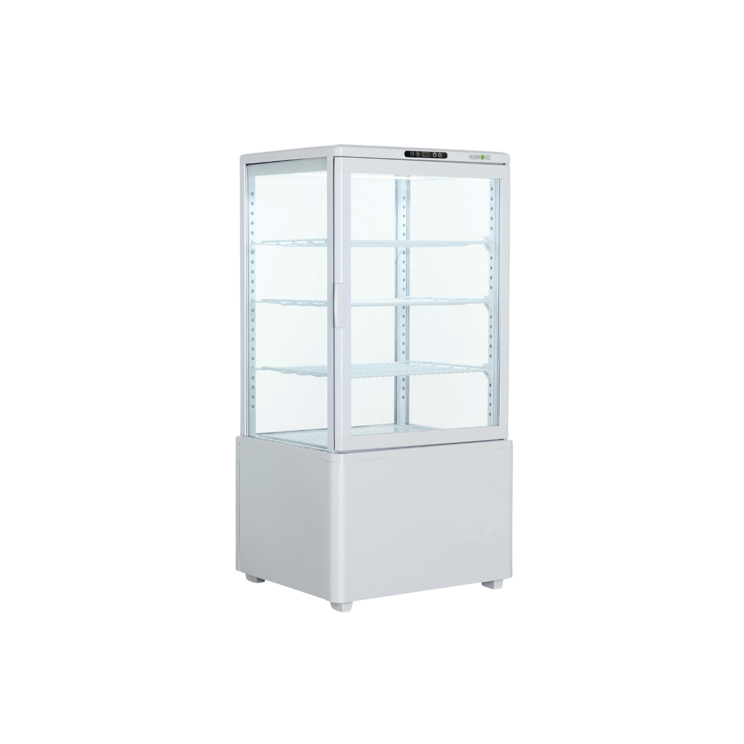 Hamoki iMW-68L Countertop Display Fridge 68 Ltr 4 Sided Glass White