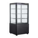 251002 Hamoki iMB-68L - 4 Sided Chilled Glass Display Fridge - 68ltr - Black. Countertop or Floorstanding