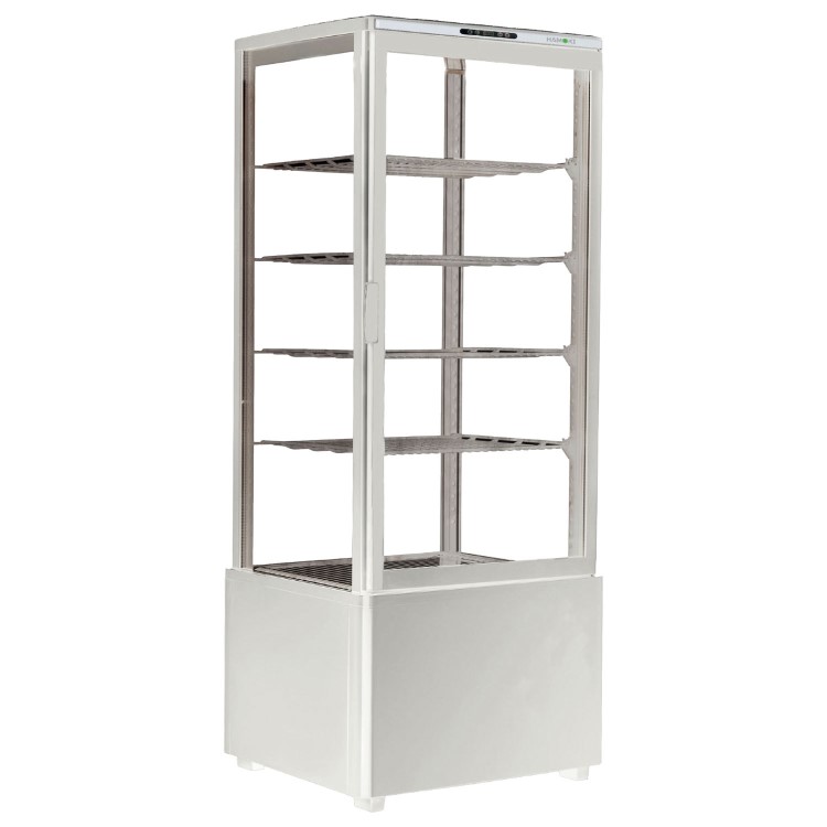 Hamoki iMW-98L - Countertop 4 Sided Chilled Glass Display Fridge 98ltr - White