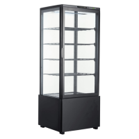 Hamoki iMB-98L - Countertop 4 Sided Chilled Glass Display Fridge 98ltr - Black