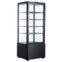 GRADE A1 - Hamoki 4 Sided Glass Display Fridge - 98 Ltr, Black