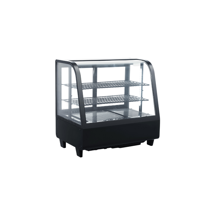 Hamoki iMT-100L Countertop Display Fridge - Black - Chiller 100ltr - Curved Front - 3 Display Levels - Digital Controller