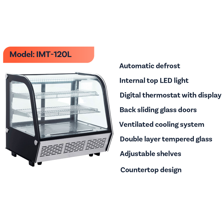 Hamoki iMT-120L Premium Countertop Display Fridge - 120 Ltr Curved Front Black