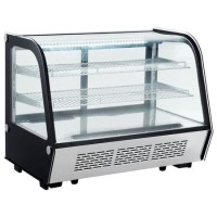 Hamoki iMT-160L Premium Glass Refrigerated Countertop Food and Drink Display Chiller 160ltr Curved Glass Front