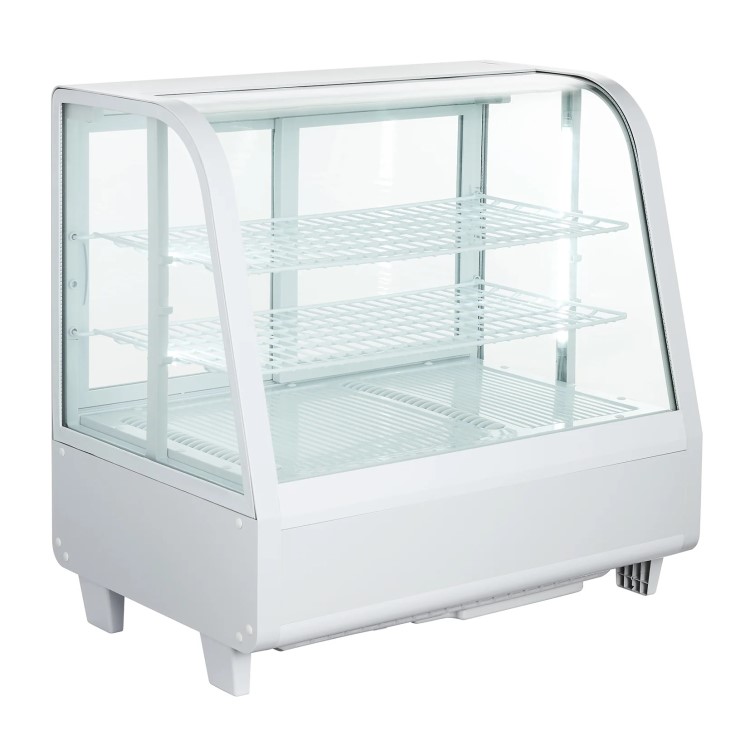 Hamoki iMT-100L Countertop Display Fridge - White - Chiller 100ltr - Curved Front - 3 Display Levels - Digital Controller