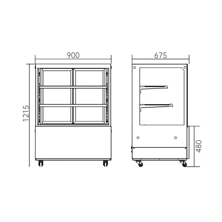Hamoki Heated Display Cabinet - 330 Ltr, 3 Shelves, 900mm Wide