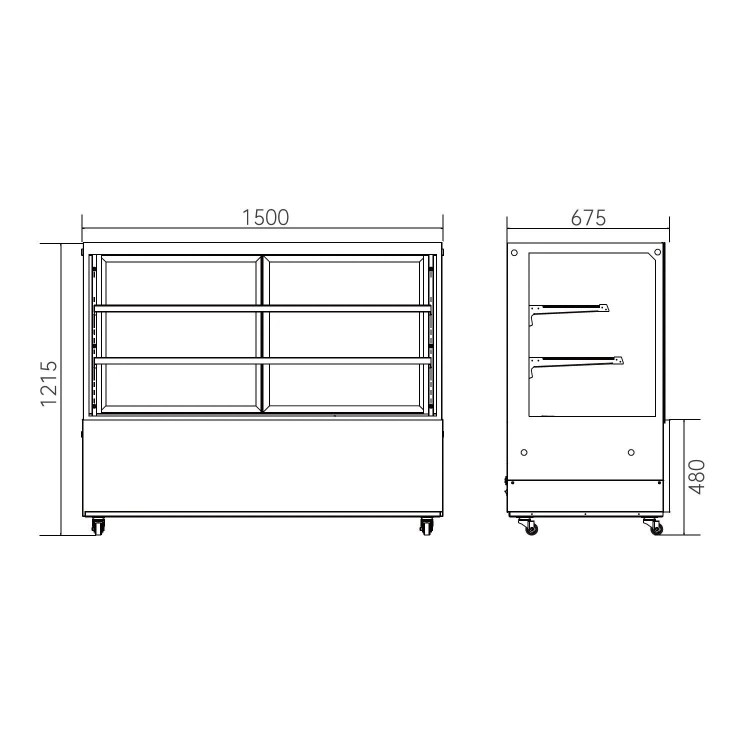 Hamoki Heated Display Cabinet - 580 Ltr, 3 Shelves, 1500mm Wide