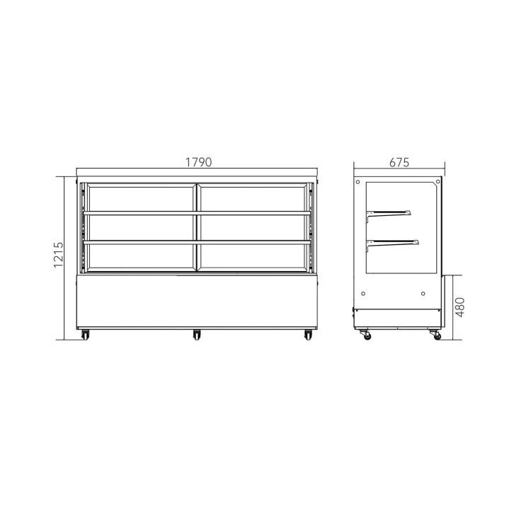 Hamoki Heated Display Cabinet - 700 Ltr, 3 Shelves, 1800 Wide