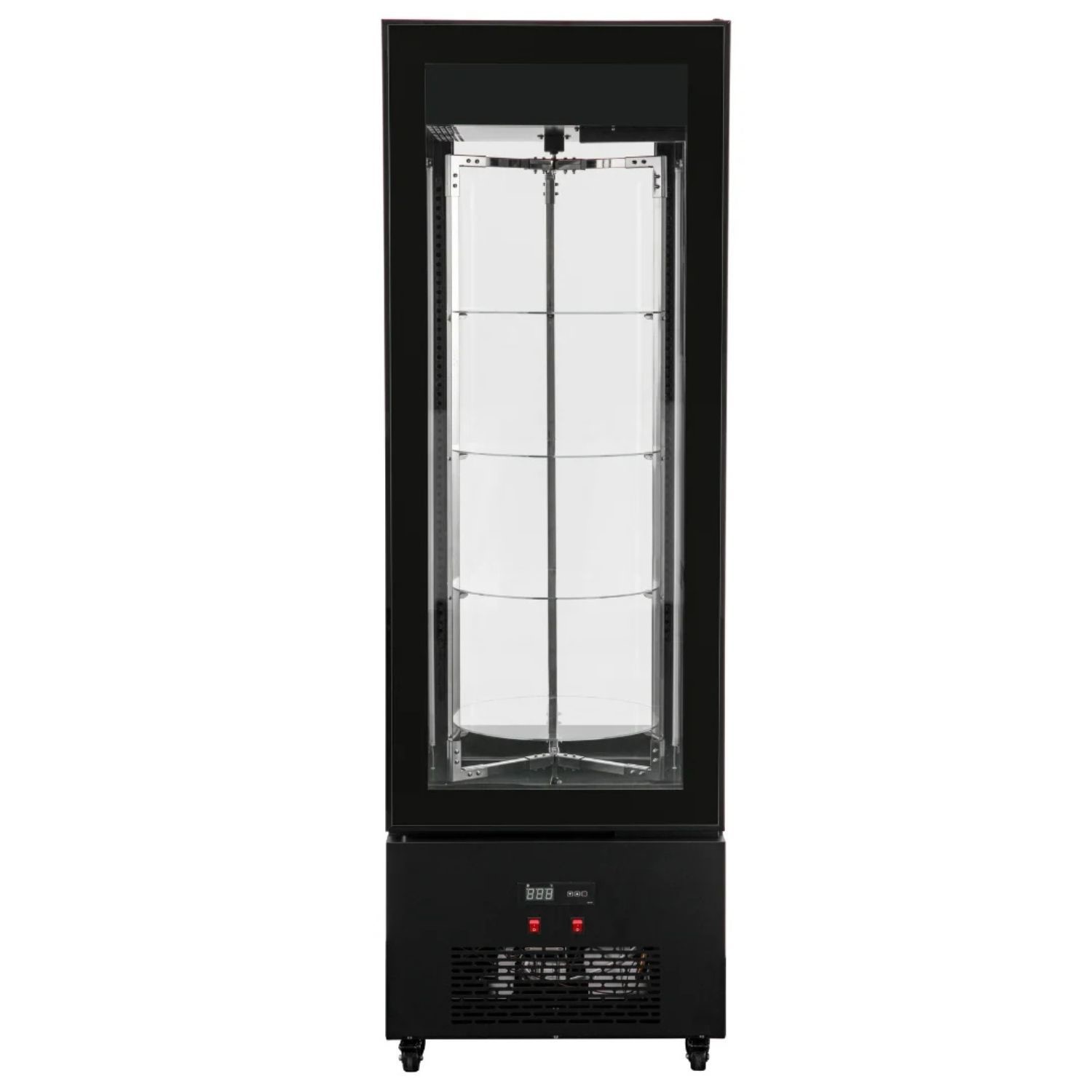 Rotating Upright Commercial Display Fridge 405 Ltr 650mm Wide & Stainless Steel