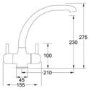 Refurbished Franke Zurich 115.0061.579 Ceramic Disc Quarter Turn Tap SilkSteel