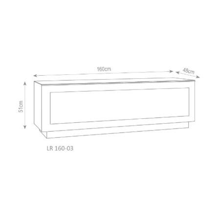 Elmob Large Black TV Cabinet - Up to 60 Inch