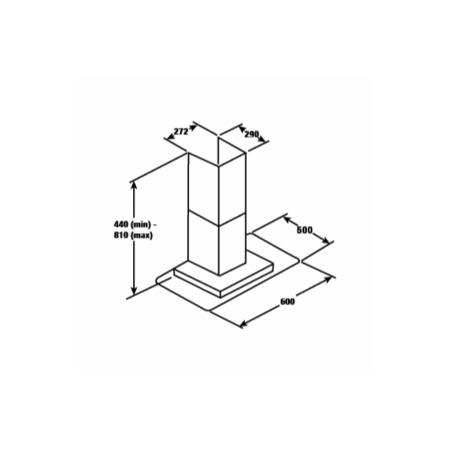 GRADE A1 - As new but box opened - CDA ECN62SS Flat Glass And Stainless Steel 60cm Wide Chimney Cooker Hood