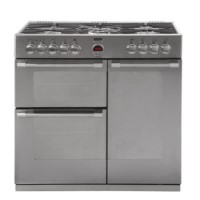 GRADE A1 - As new but box opened - Stoves Sterling 900DFT 90cm Dual Fuel Range Cooker - Stainless Steel