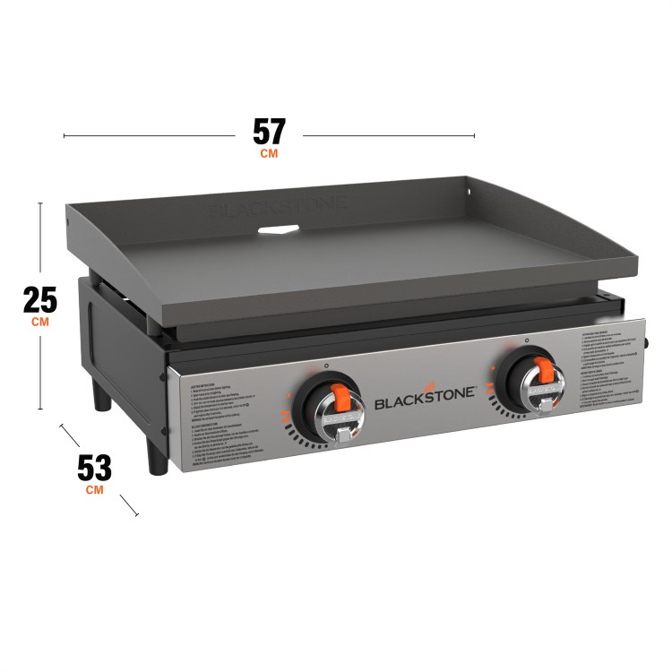 Blackstone 22 Inch 2 Burner Gas Tabletop Plancha Griddle