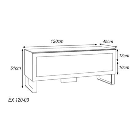 Elmob Exclusive Black TV Cabinet - Up to 50 Inch