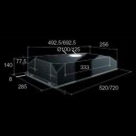Elica ELB802M Elibloc 9 80 2M Grey Twin Motor 72.4cm Canopy Cooker Hood
