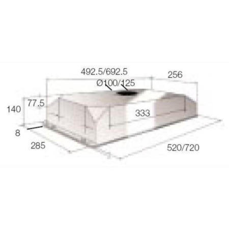 GRADE A1 - As new but box opened - Elica ELB602M Elibloc 9 60 2M Grey Twin Motor 52cm Canopy Hood