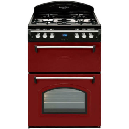 GRADE A1 - As new but box opened - Leisure GRB6GVR Heritage Double Oven 60cm Gas Cooker - Red