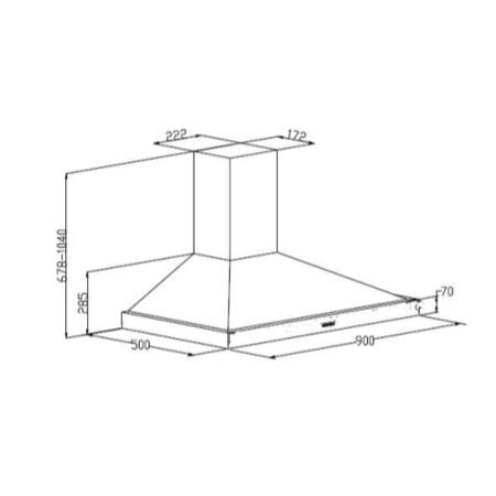 Belling CLASSIC 90CHIM 90cm Wide Chimney Cooker Hood Hot Jalapeno