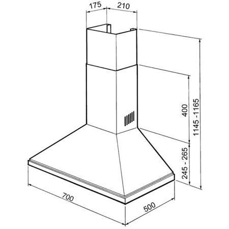 Smeg KSED72X 70cm Chimney Cooker Hood Stainless Steel