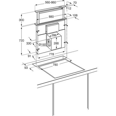AEG DH1690-M 90cm Downdraft Extractor Stainless Steel