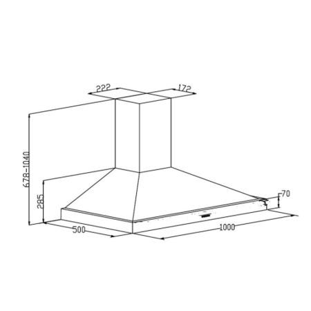 Belling CLASSIC 100CHIM 100cm Wide Chimney Hood - Black