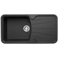 Astracast KO10RZHOMESK Korona Single Bowl Reversible Drainer ROK Metallic Composite Sink in Black