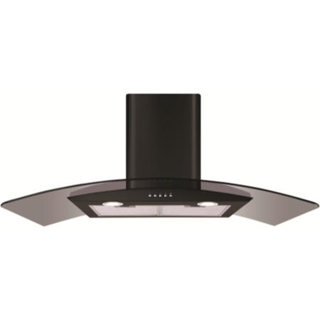 CDA 90cm Dual Fuel Range Cooker With Free Curved Glass Chimney Hood - Black