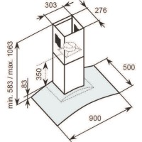 GRADE A1 - As New - Baumatic 90cm Glass Chimney Hood 