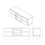 UKCF London Gloss White TV Cabinet - Up to 60 Inch - FULLY ASSEMBLED