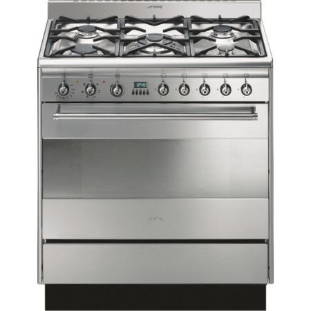 Ex Display As New Smeg SUK81MFX5 80cm Dual Fuel Range Cooker Stainless Steel 77126866 2 SUK81MFX5 Appliances Direct