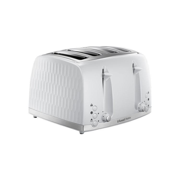 Russell Hobbs 26070 Honeycomb 4 Slice Toaster - White