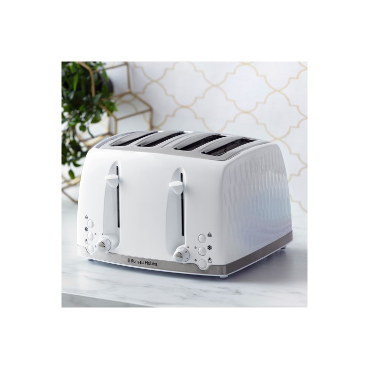 Russell Hobbs 26070 Honeycomb 4 Slice Toaster - White
