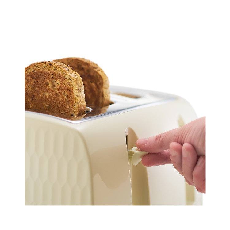 Russell Hobbs 26072 Honeycomb 4 Slice Toaster - Cream