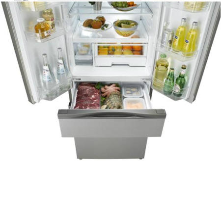 GRADE A2 - Light cosmetic damage - LG GM5148AERV Brushed Steel Multi-door Freestanding Fridge Freezer