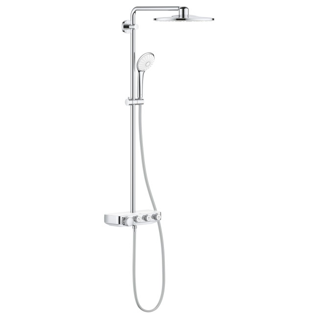 GRADE A1 - Grohe Round Rainshower SmartControl 310 DUO Shower System - Moon White