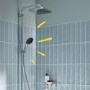 GROHE QuickFix Chrome Vitalio Comfort 250 Shower System with Bath Thermostat for Wall Mounting
